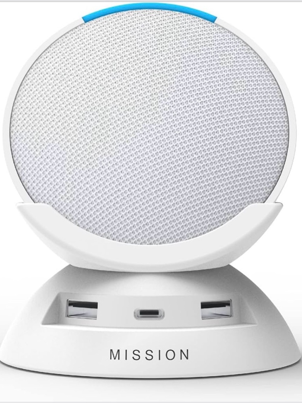 Amazon Echo Pop with Stand in Glacier White